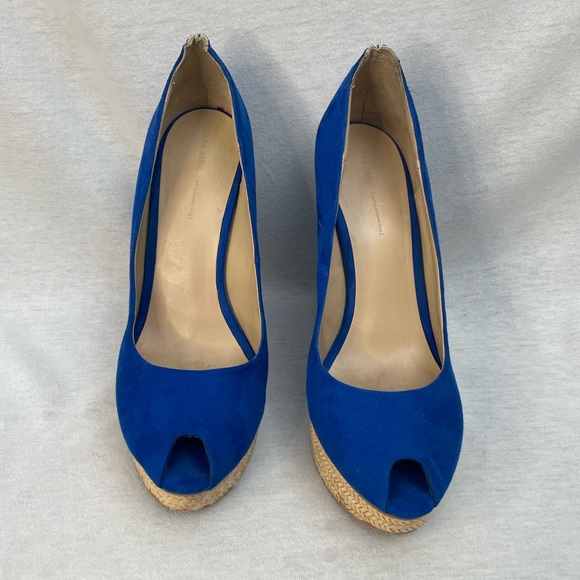Zara royal blue platform peep tie sandle - Picture 2 of 6